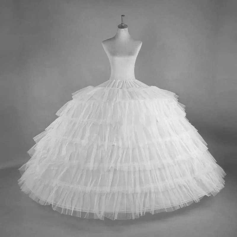 Neue 6 Hoops Große Weiß Quinceanera Kleid Petticoat Super Flauschigen Krinoline Slip Unterrock Für Hochzeit Ballkleid