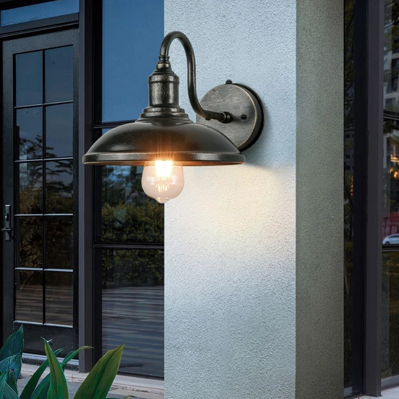 

New Outdoor Light Retro Induction Wall Lamp Outdoor Community Villa Courtyard Gate Garden Lamp Door Exterior Wall Lamp