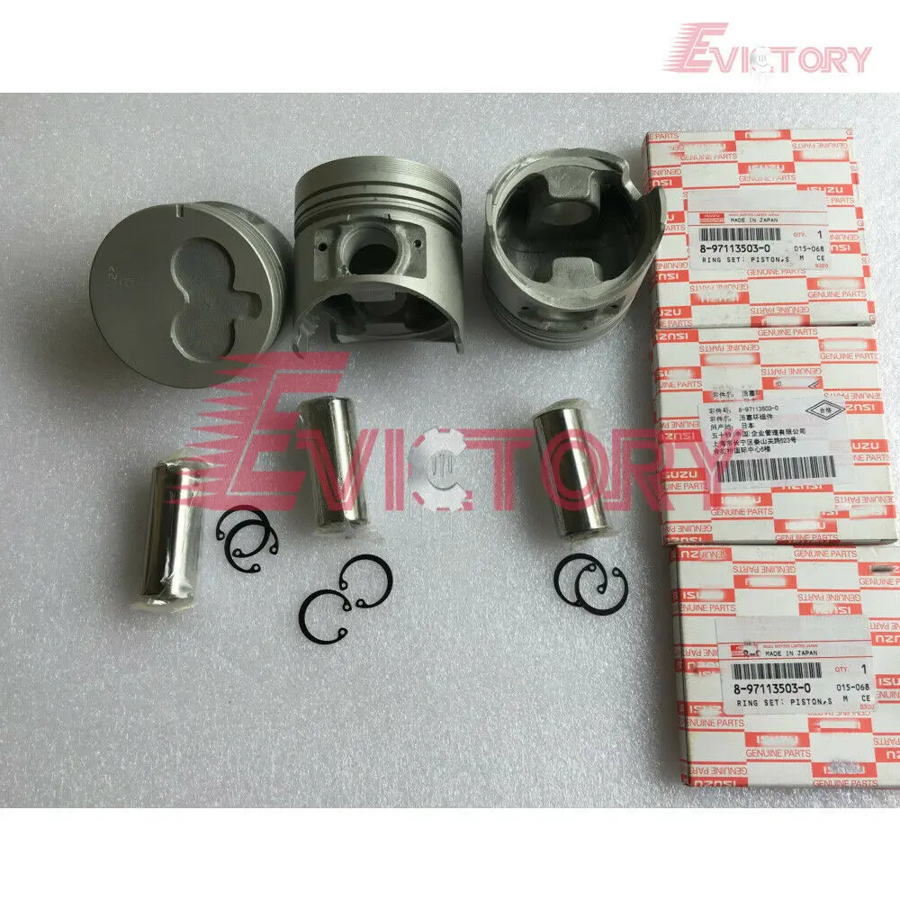 For ISUZU 3LD1 3LB1 oversized piston ring +0.50 gasket bearing valve conrod pump