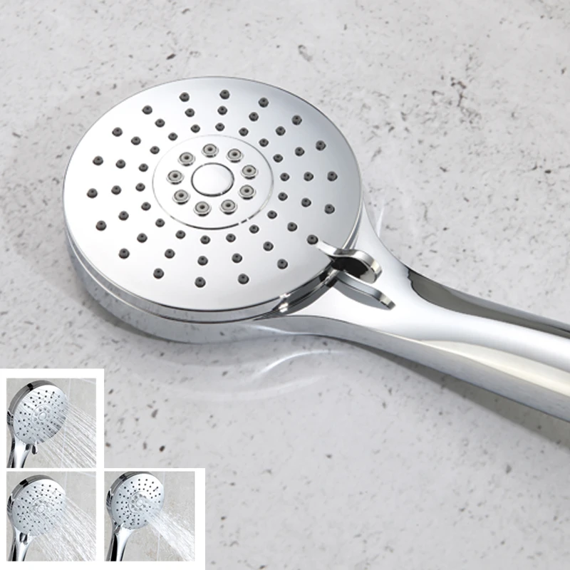 Chrome Polish Hand Shower Head 150CM Stainless Steel Shower Hose Adjustable ABS Bracket Wall Mount Handheld Shower Accessories