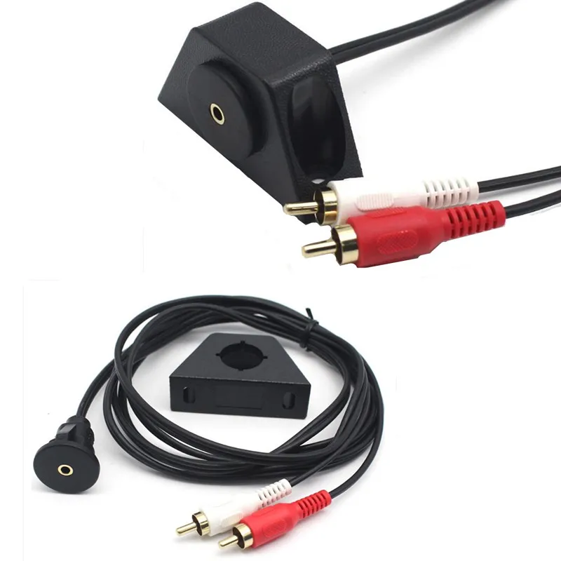 

MP3 AUX input flush mount 2RCA phono to female 3.5mm jack extension cable 1m 2m