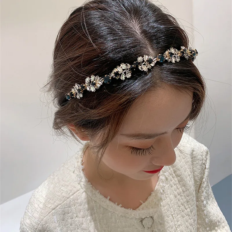 2019 Fashion DEL LUNA Hotel IU Paragraph Rhinestone Velvet Headbands Retro Elegant for Women Headbands