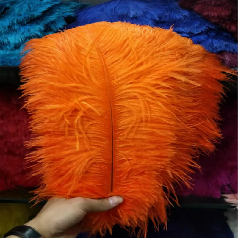 10pcs/lot Elegant orange ostrich feathers plumages 55-60cm 22- 24'' feathers wedding party supplies dancer decoration