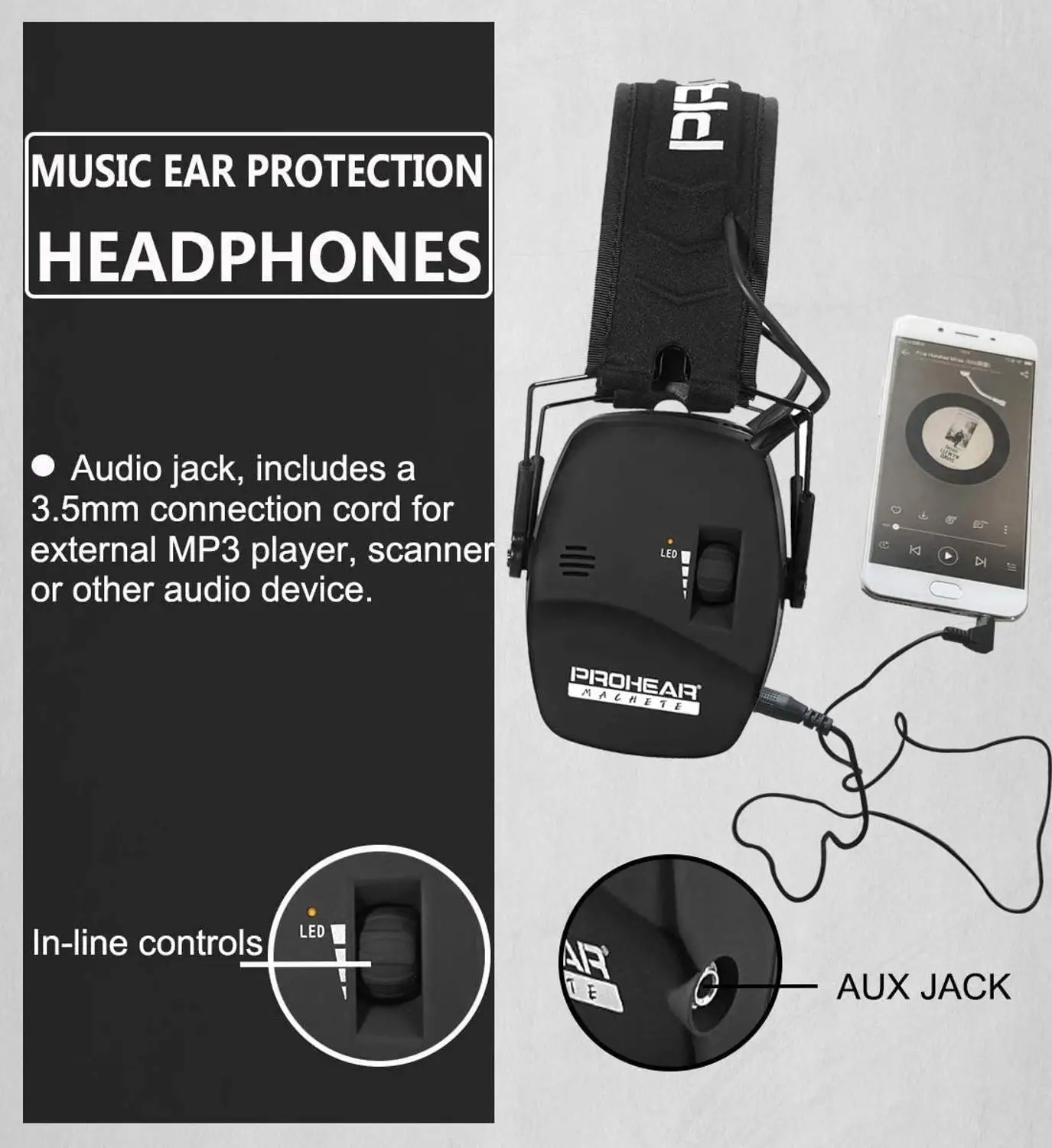 ZOHAN Electronic Shooting Headset Ear Protection Noise Reduction Headphone Sound Amplification Professional for Hunting Defender