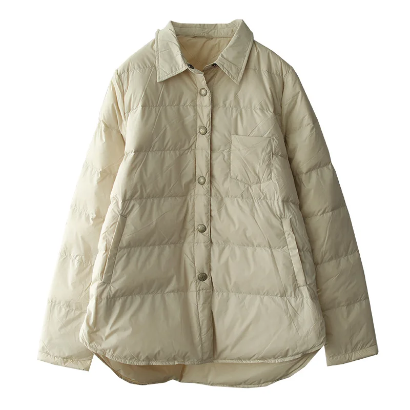 Acolchoado de pato branco para baixo parkas casacos outono inverno jaquetas roupas femininas 2023 nova moda luz fina retro outono casacos d268