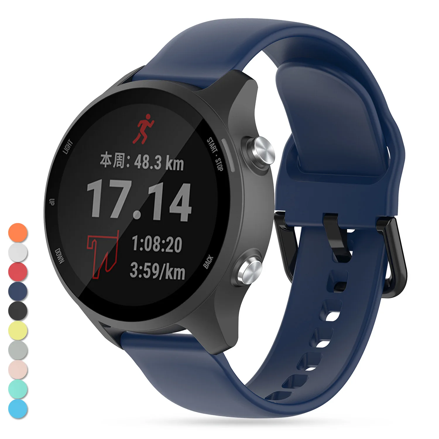 20 مللي متر حزام الساعات ل Garmin 245 حزام ل Forerunner245 645 ساعة ذكية الرياضة سيليكون شريط للرسغ اكسسوارات Correa سوار