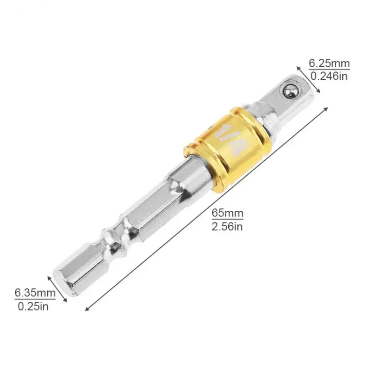Socket Extension Conversion Adapter Hex Shank  with 1/4" Square Head for Extension Drill Bits Power Tool