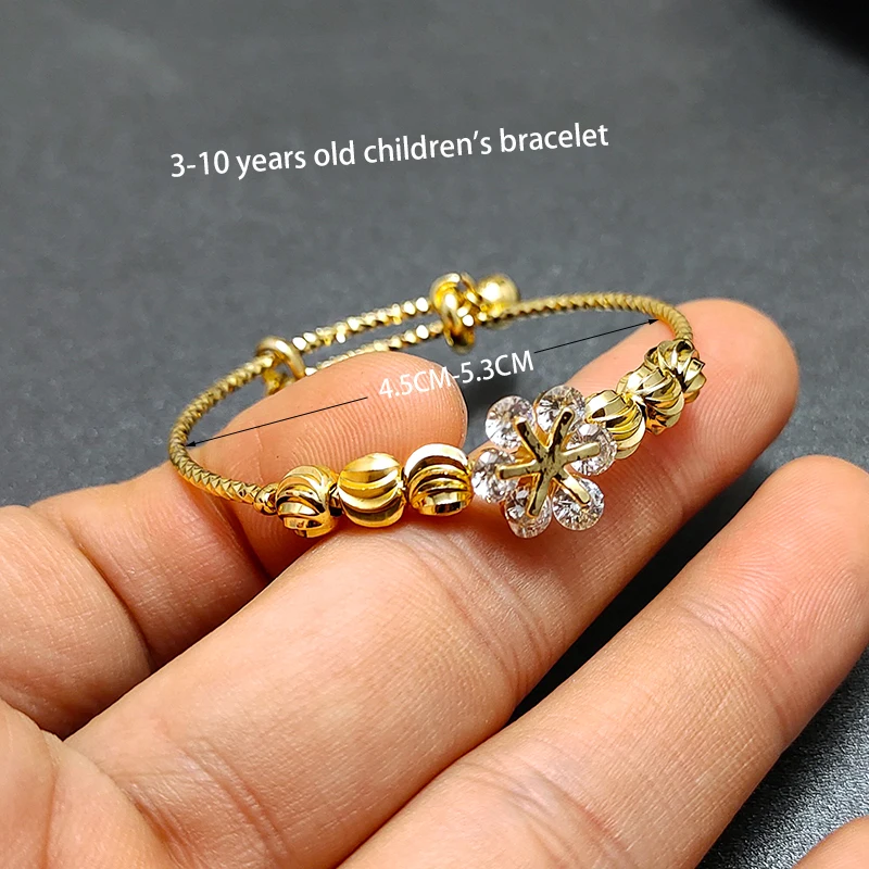 20 Styles Dubai Gold Color Baby Bangles For Kids Baby Promotion Sale Child Birthday Gifts Children'S Bracelets