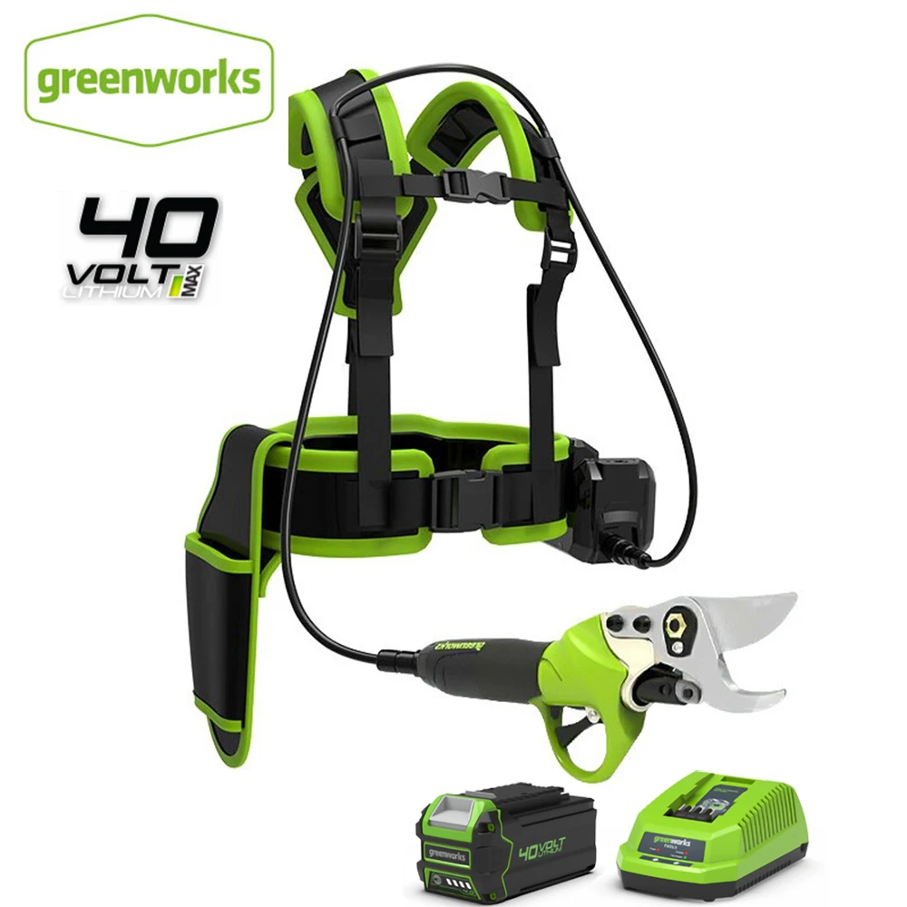 Greenworks 40v Elétrica Poda Tesouras Brushless Motor Profissional Casa Jardim Max 3.5 mm Bateria de Lítio Jardim Podador Tesoura