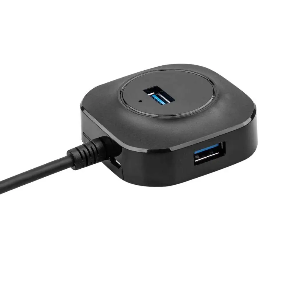 USB 3.0+2.0 Hub 4 Ports, USB Hub Splitter Portable Super Speed Compatible for Notebook Computer Black/White