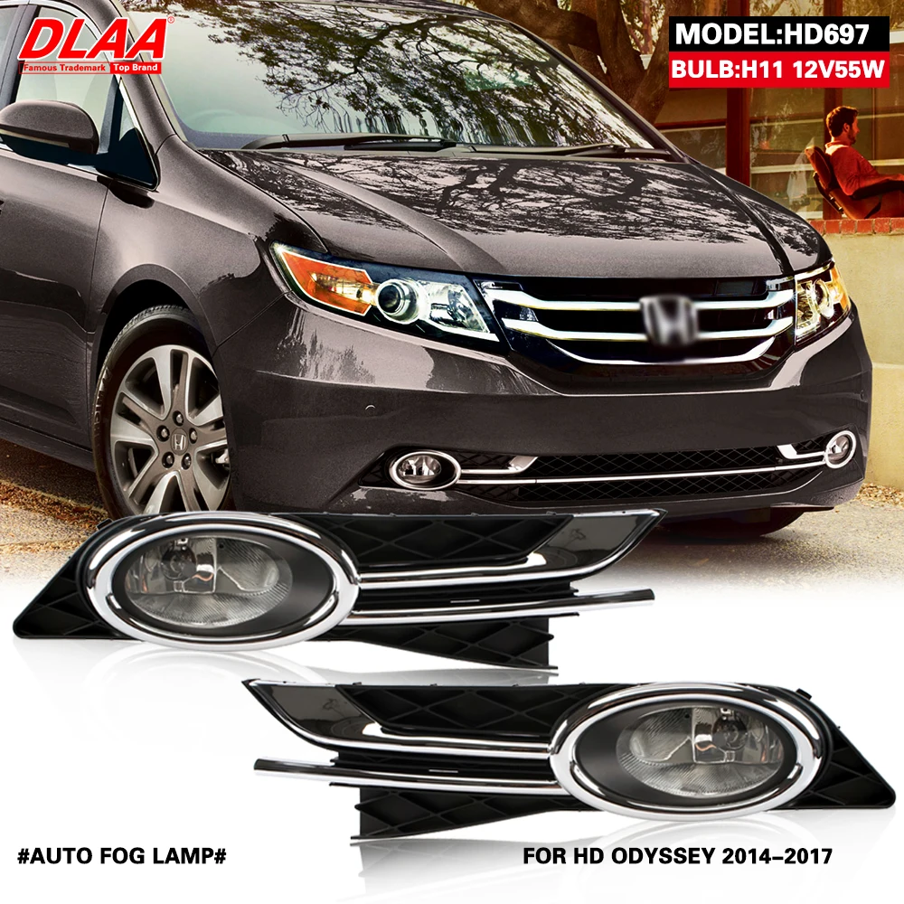 

DLAA For ODYSSEY 2014 2015 2016 2017 Front Fog Lights Car Styling Spot Light Fog Lamps With Switch - 1 Pair