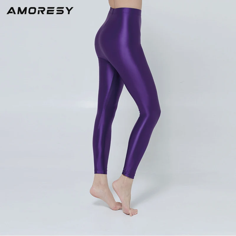 AMORESY new color M-3XL satin gloss opaque leggless pants shiny wet look tights sexy stockings Japanese slim high pants