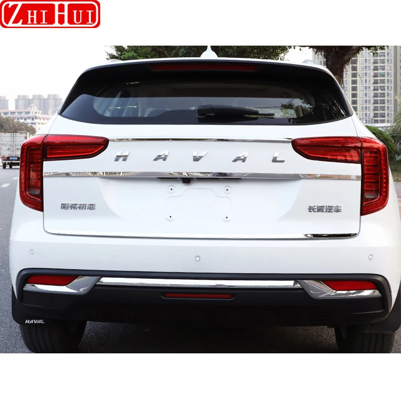 Stainless Steel Rear Door Trim Car Rear Door Trunk Chrome Trim Tailgate Strips Stickers For Haval Jolion 2022 2021 Accessories