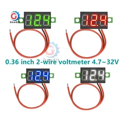 Mini voltmètre numérique avec écran LED, testeur de tension, compteur, pièces électroniques, accessoires, CC, 4V-32V, 12V, 24V, 0.36 en effet