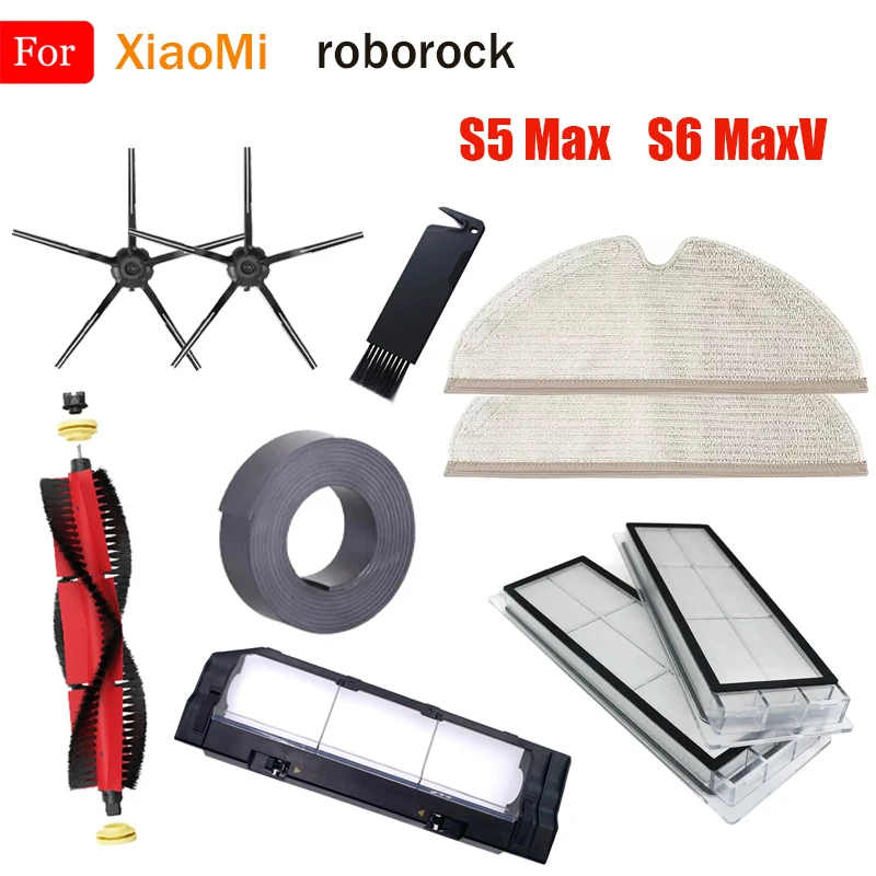 Filtro HEPA Escova Principal Mop Pano Escova Lateral Para Xiaomi Roborock S50 S51 S55 S5 Max S6 S60 S6 Pure S6 maxV E25 E35 Peças De Vácuo