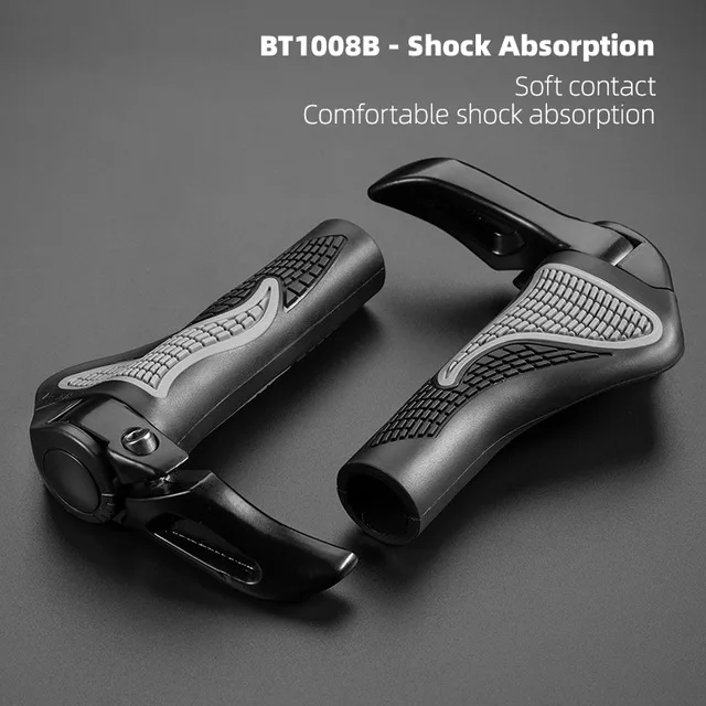 ROCKBROS Fahrradgriffe MTB Mountainbike Lenkergriffe Hörner Shofar Vice Griff Fahrradgriffe Stoßfeste Gummi-Fahrradgriffe