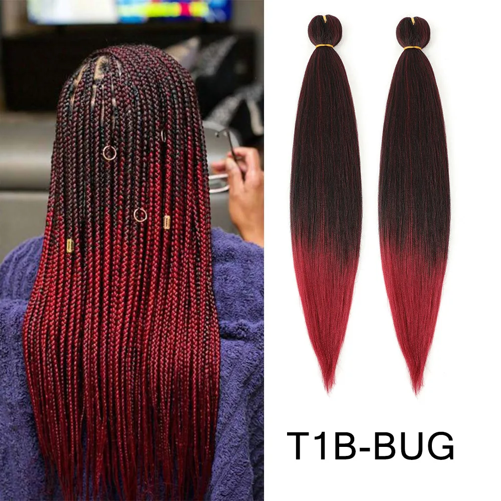Vorgestrecktes Flechthaar 16/20/22/26/30 Zoll Niedrigtemperatur-Faser Synthetische Haarverlängerungen für Jumbo Crochet Braids – Detail 9