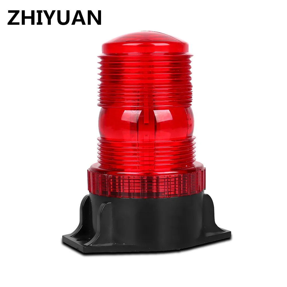 Red Fire LED Alarm Flashing Beacon DC 12-24V Rotary Flashing Dome Light Tractor Emergency Warning Traffic Lights Construction