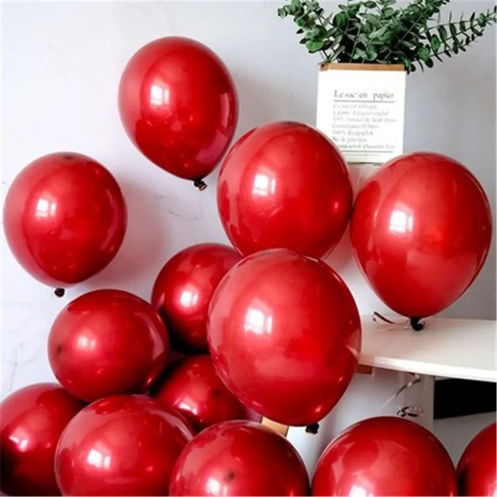 20pcs Ruby Red Balloons Confetti Balloons Sapphire Metallic Golden Balloon for Valentine\'s Day Decoration Wedding Birthday Decor