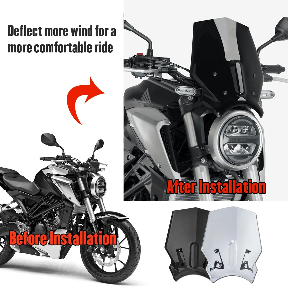 オートバイのフロントガラスプロテクター,ホンダcb125r,cb250r,cb300r,neo sports cafe,cb 125r,250r,300r,2018-2023, 2021, 2020