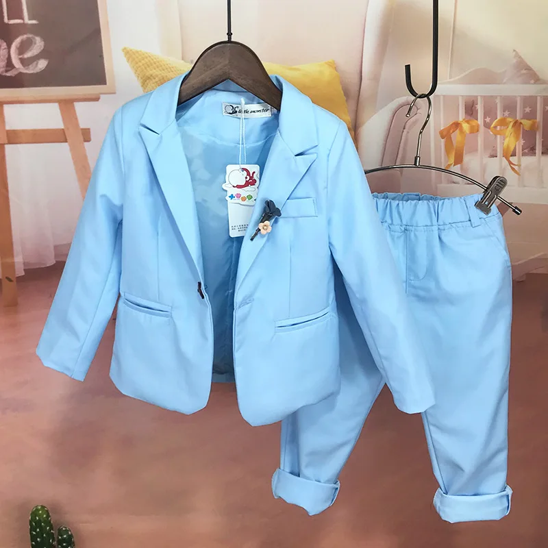 Flower Boys Formal White Jacket+Pants 2Pcs Mariage Clothing Set Enfant Kids Wedding Suit Children Gentleman Performance Dress