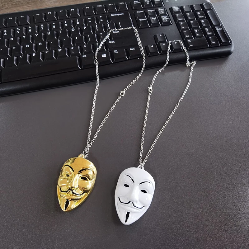 1 Pcs Car Pendant Decoration Mask Man V For Vendetta Rearview Mirror Trim Accessory Hanging Necklace Ornament Gift Car Pendant