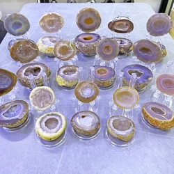 Natural Thunder Egg Agate Amethyst Geode Quartz Cluster Crystal Madagascar Healing Specimen Ore Style Home Decoration Gift