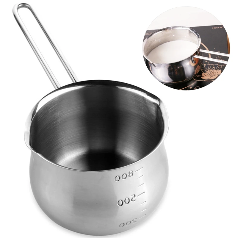 Non-Stick Pan Milk Pot Butter Chocolate Melted Heating Pot Warmer Pan Small Saucepan Cheese Pot With Pour Spouts