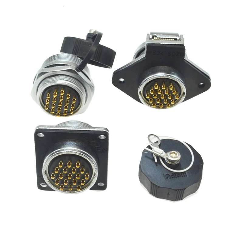 Original Weipu WS24 Stecker 2 3 4 9 10 12 19 Pin Weibliche TP Metall Schlauch Kabel Stecker Männlichen Z ZM ZG Platz Flansch Hinten Montieren Socke – Detail 9