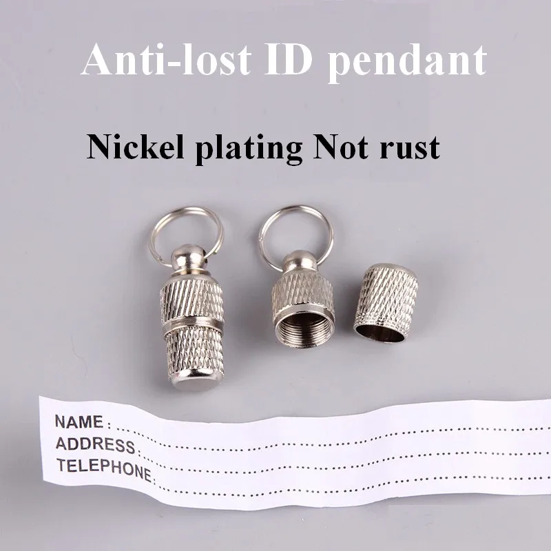 100pcs Pet Safety Tag Pendant Pets ID Address Barrel Cat Dog Puppy Small Animal Identity Tube Name Lable Barrel Tube metal