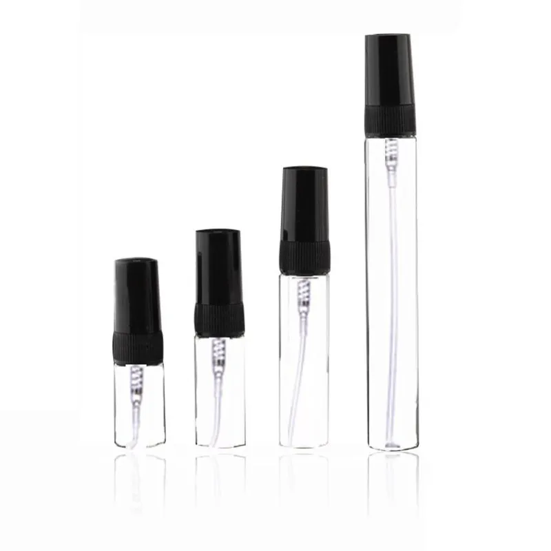 Black 2ml 3ml 5ml 10ml Mist Spray Bottle Spray Pump Bottle Travel Refillable Glass Perfume Bottle With Sprayer