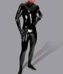 Sexy Shiny Body mężczyźni pełna ochrona urządzenia PU lateks wodoodporny U wypukła etui kombinezon seksowna bielizna mocno odzież dla homoseksualistów z rękawicą M115