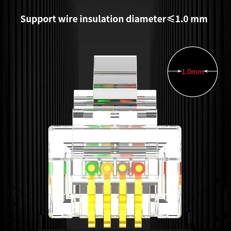 AMPCOM RJ11 Spina 6P4C 6P2C Telefono Cavo telefonico modulare Adattatore connettore Crimp Telefono Internet Spina modulare Jack