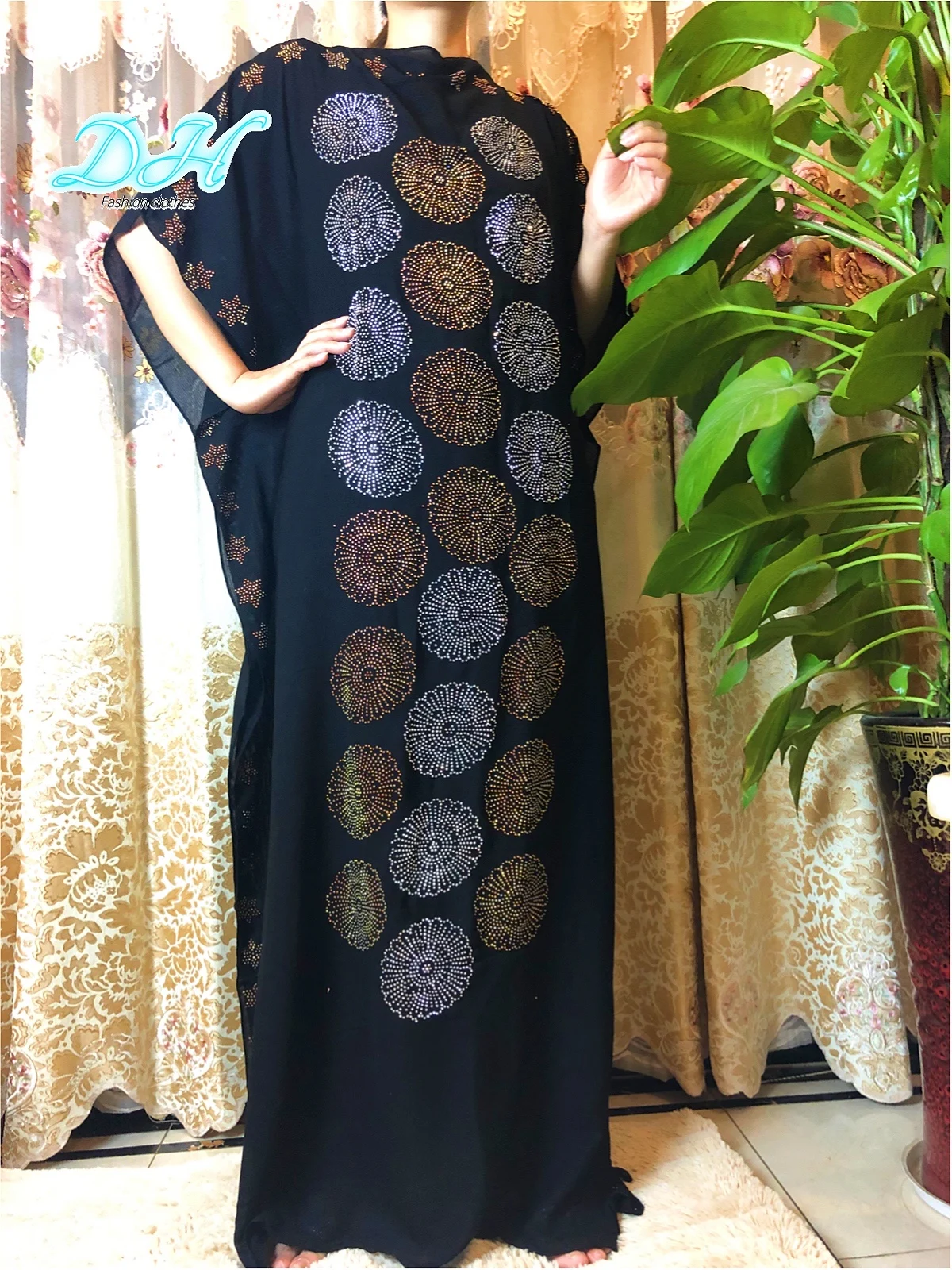 

2021 Fashion New Arrival African Dashiki Flower Turkish Maxi Kaftan Dresses Women Muslim Fashion Abaya Long Dress HD032