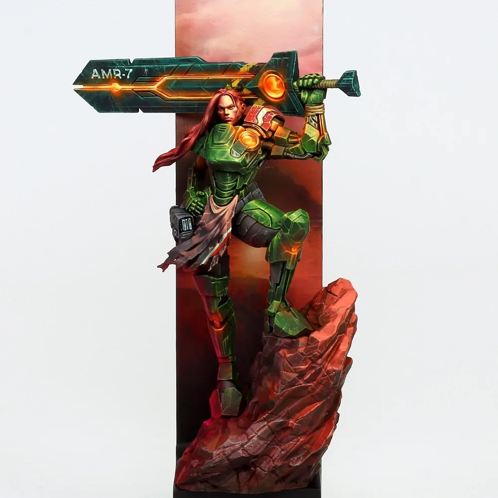 1/24 ancient warrior stand with base   Resin figure Model kits Miniature gk Unassembly Unpainted