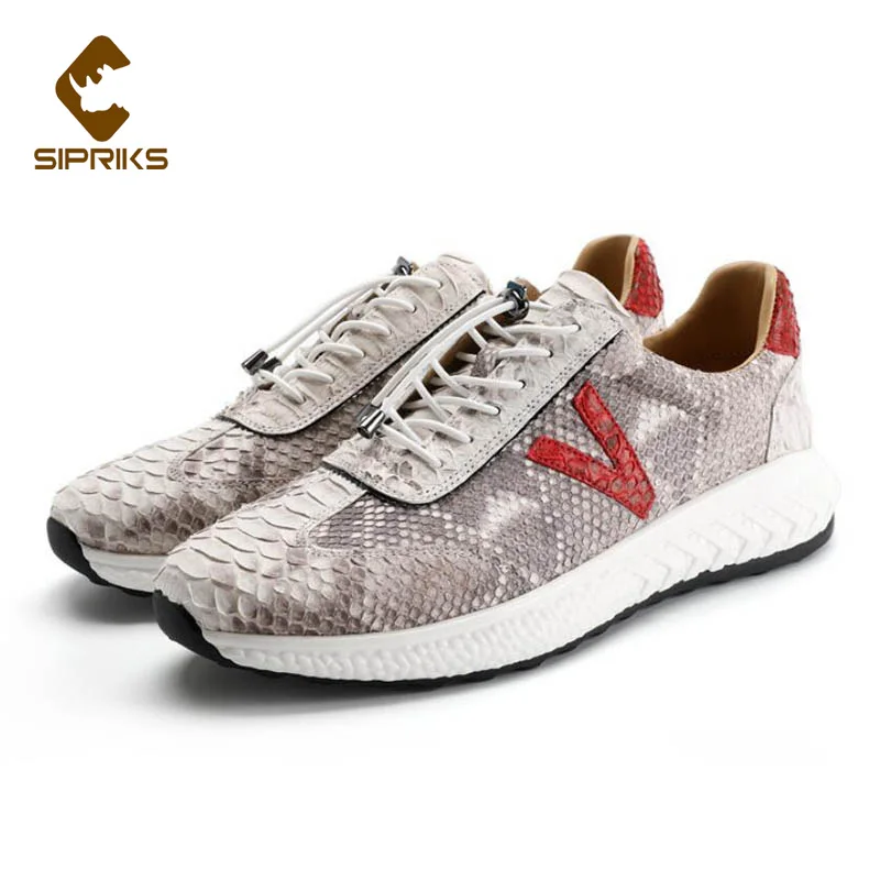 

Original Snakeskin Casual Shoes Men Fashion Real Python Skin Leather Sport Shoes Footwear Boy Leisure Running Shoes Luxury Brand