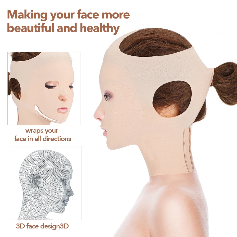 Vendaje adelgazante Facial reutilizable 3D, moldeador Facial de línea en V, máscara de Lifting Facial, cinturón de realce de mejillas y mentón,