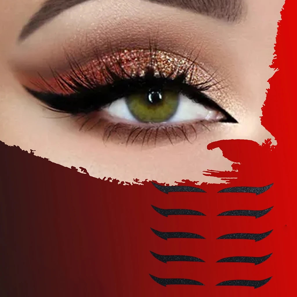 Luie Herbruikbare Eyeliner Stickers Make-Up Instant Oogschaduw Sticker Voor Dagelijks Dragen Feestjes Dans