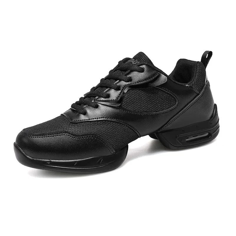 Dance Shoes Men Woman Modern Soft Outsole Jazz Sneakers Aerobics Breathable Lightweight Male Dancing Fitness Sport Black