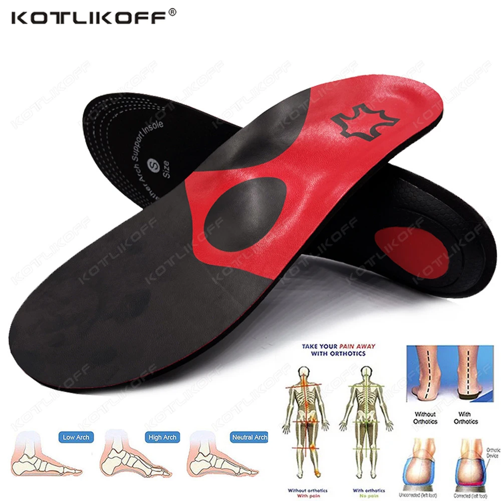 KOTLIKOFF Insoles For Shoes Flat Feet High Arch Support Orthopedic Work Insoles Shoes Sole For Plantar Fasciitis Valgus Shoe Pad