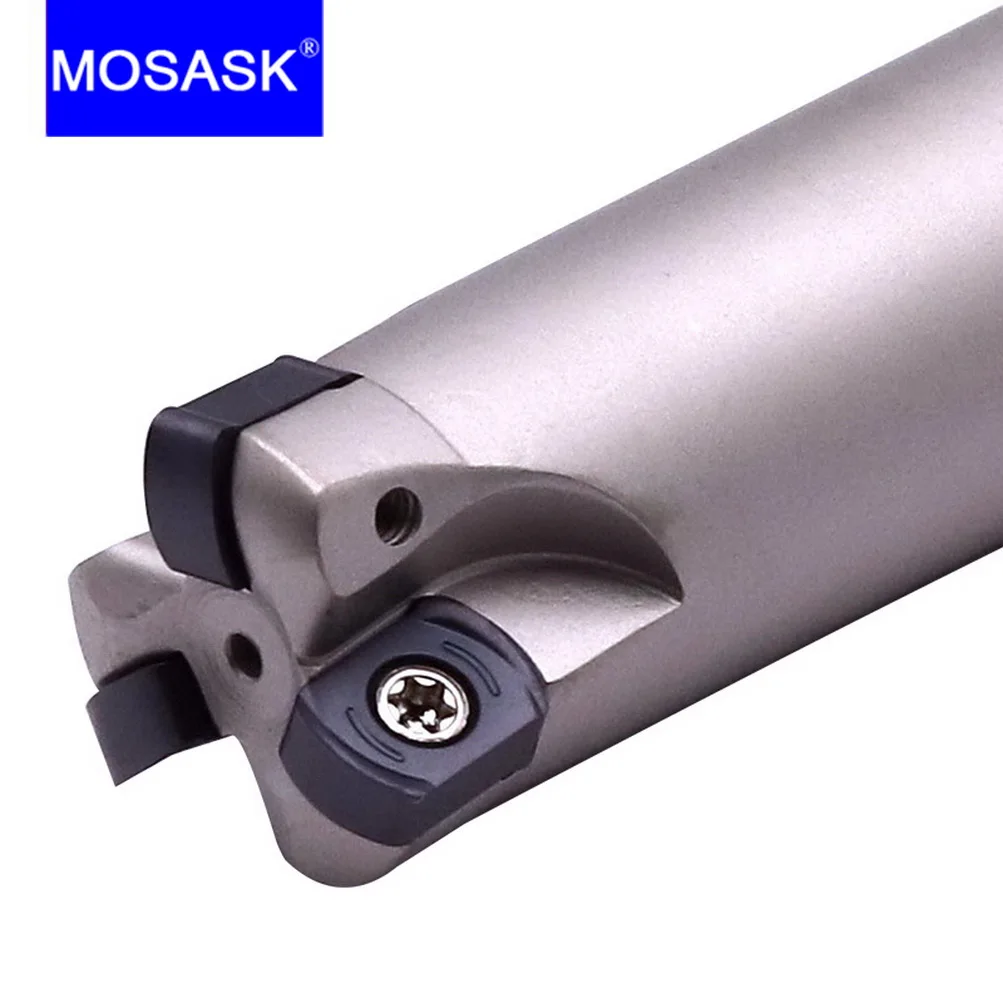 MOSASK 1PC TEBL Lathe Tungsten Stainless Steel Double Sided Fast Feed Metal Working BLMP 0603 Carbide End Milling Cutter