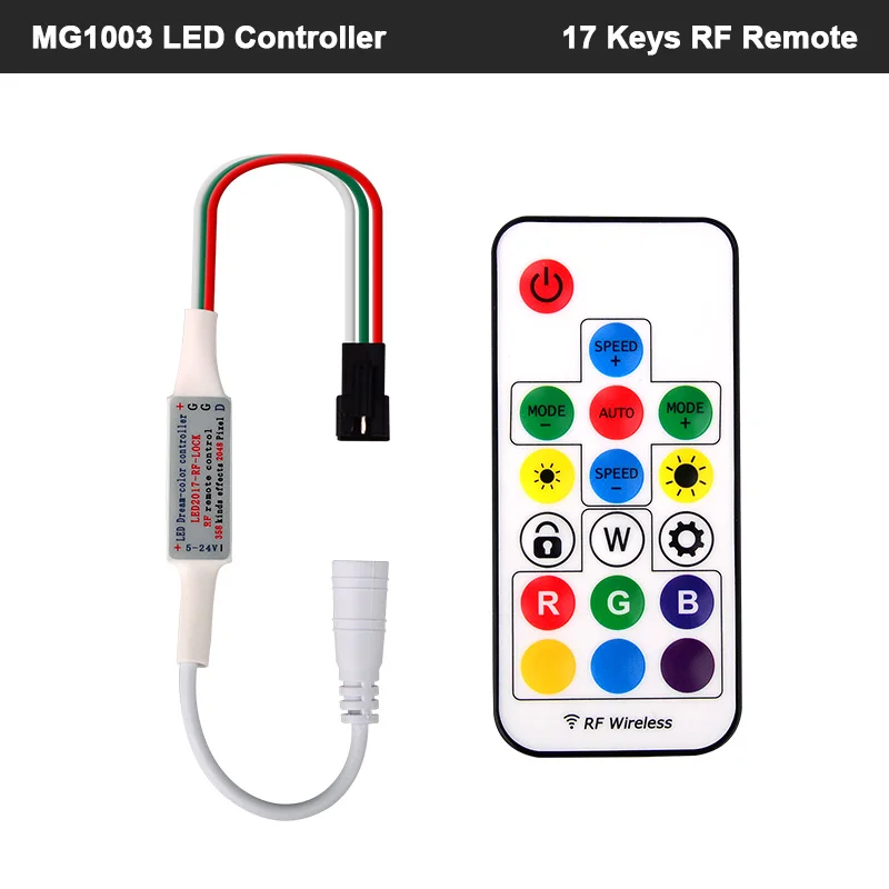 WS2812B Led Pixels Strip Controller SP105E SP601E RGB Controller Bluetooth Music RF Remote WS2811 SK6812 Strip Lights DC5V-24V