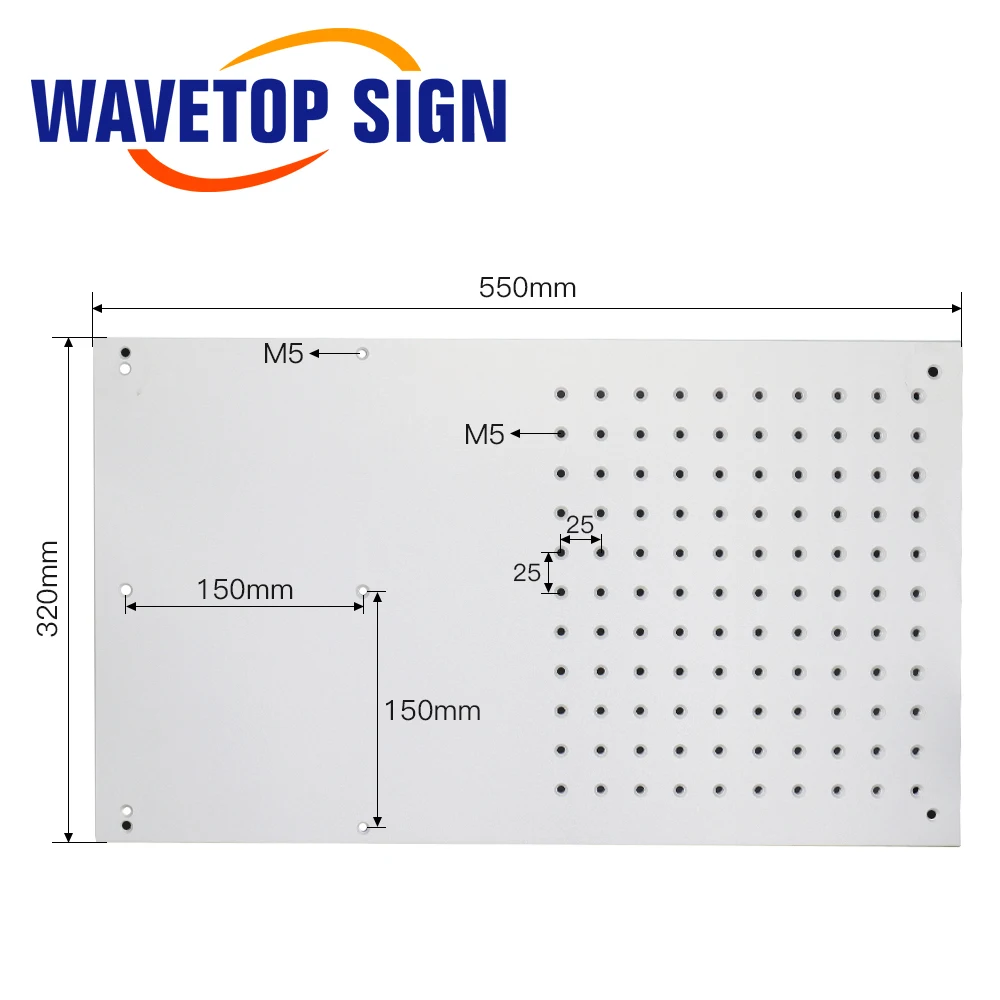 WaveTopSign โลหะโต๊ะทำงาน550X320มม.Satandard ขนาด Lift ตารางสำหรับ DIY 1064nm เลเซอร์เครื่องหมายเครื่อง