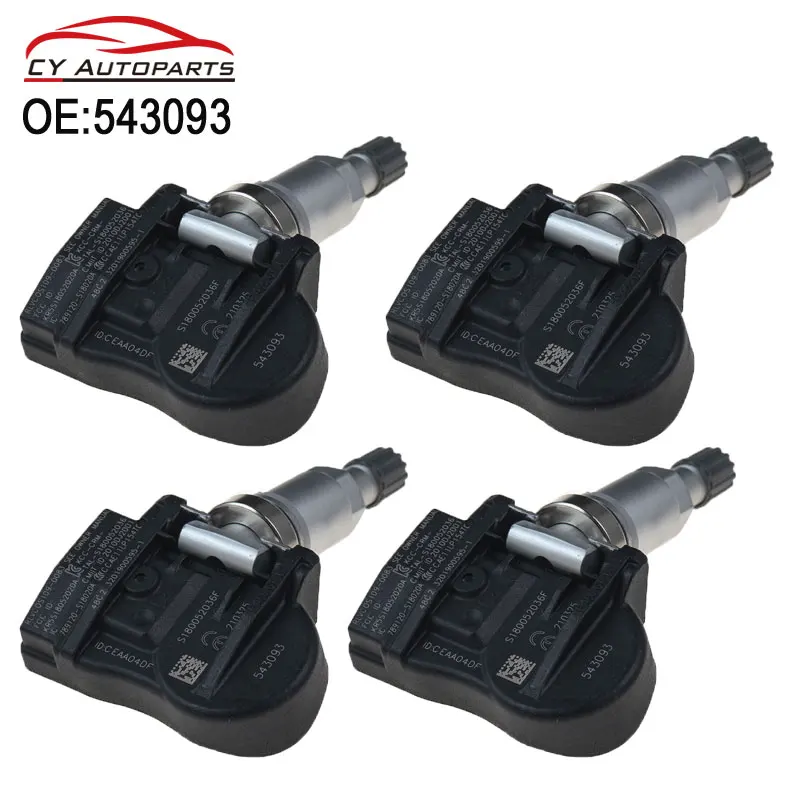 

4PCS 543093 For Citroen C4 C5 C6 C8 For Peugeot 508 607 TPMS Tire Pressure Monitor Alarm System 433Mhz 9656822980 9634866180