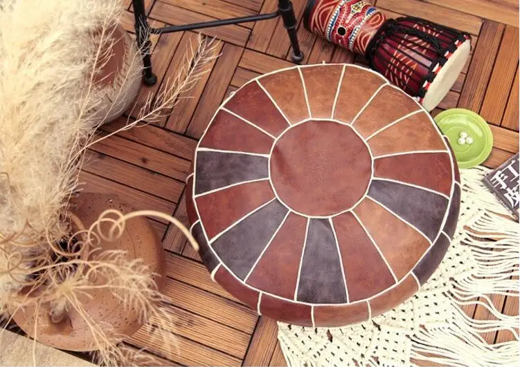 Pouf marocchino fatto a mano soggiorno Decor-poggiapiedi ailock e Pouf Pouf rotondo e grande-regali di nozze per la casa farciti