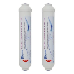 2 Pack of Universal Fridge and Icemaker Water Filter Inline Coconut Carbon Block Filter 2000 Gal, 2