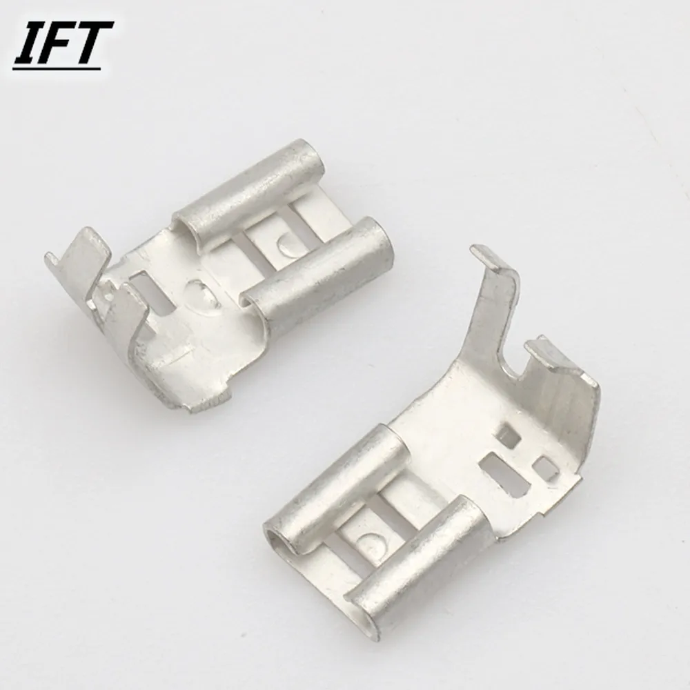 50set 6.3 chicken claw plug spring DJ6225-D6.3D elbow flag-shaped sheath plug-in crimping terminal cold-pressed connector