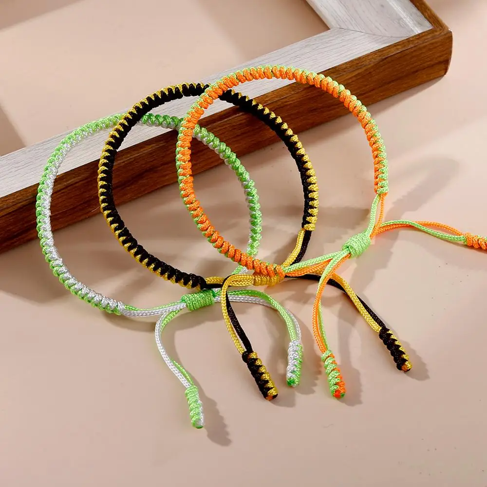 Simple Woven Cotton Rope String Bracelet Pray Yoga Handmade Multicolor Chic Bracelet for Men Women Fashion Friend Couple Bangle