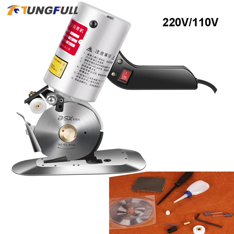 Elétrica Hand Push Scissors para Vestuário Cortador de Pano Máquina de Corte de Tecido Faca Redonda