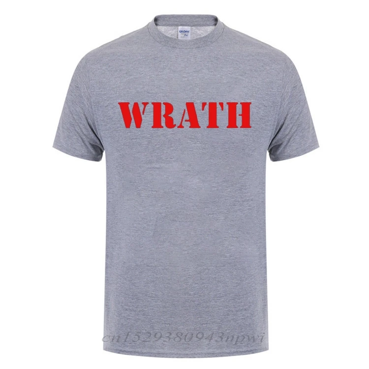 Limited WRATH Natural Selection Logo Printed T Shirt For Men Male Cotton Short Sleeve Streetwear O Neck Funny T-Shirt Tshirt